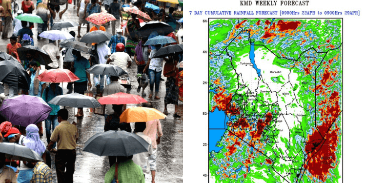Kenya Met Lists Areas to Receive Heavy Rainfall for the Next 7 Days