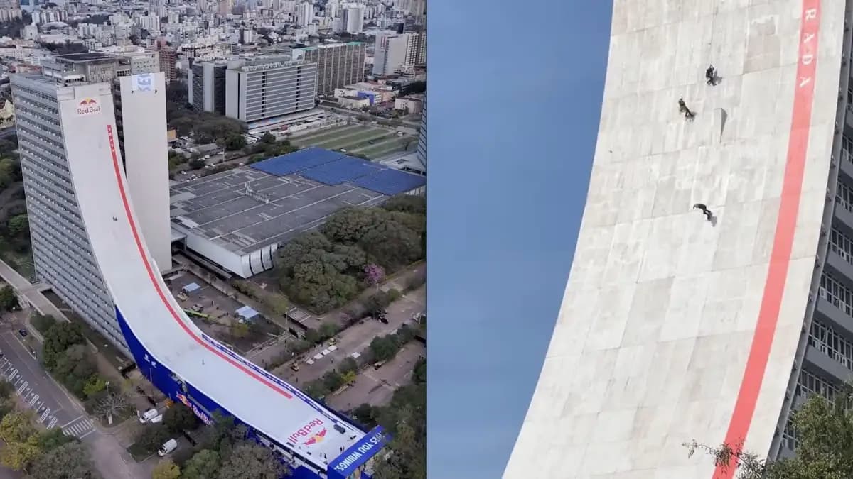 Red Bull Constructs World’s Tallest Skateboard Ramp on Government Building in Brazil
