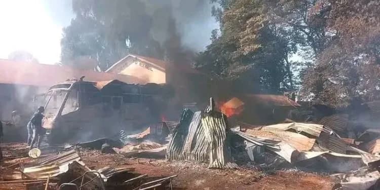 Fire Breaks Out at School, Destroys Bus and Several Buildings