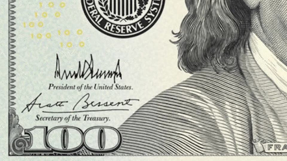Trump posts new image of $100 bill with his signature