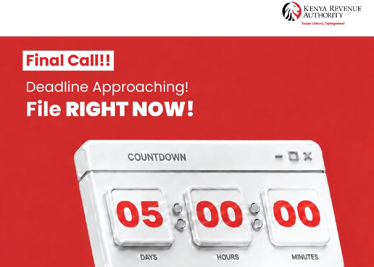 No Extension This Year, KRA Warns on Late Tax Filing