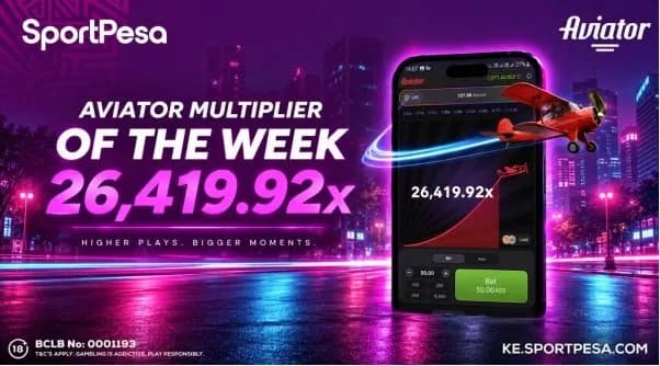 SportPesa Aviator multiplier hits massive 26,419.92x