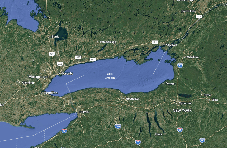Google Maps changes Lake Ontario to ‘Lake America’ in US searches