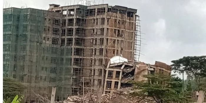 At least four workers trapped after 8-storey building collapses in Kajiado