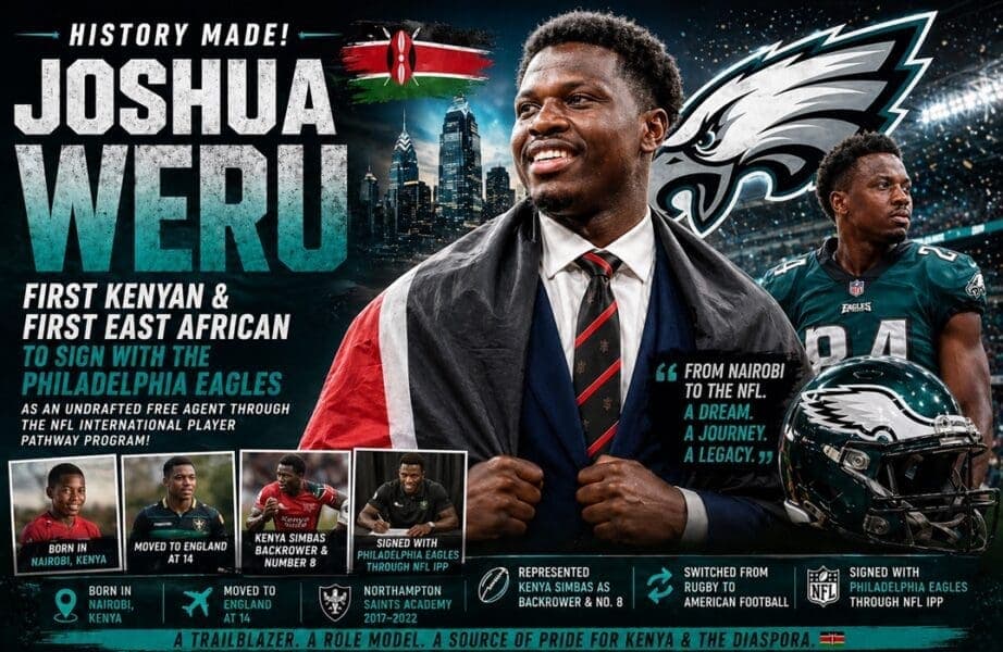 Kenyan Joshua Weru Makes History with Philadelphia Eagles