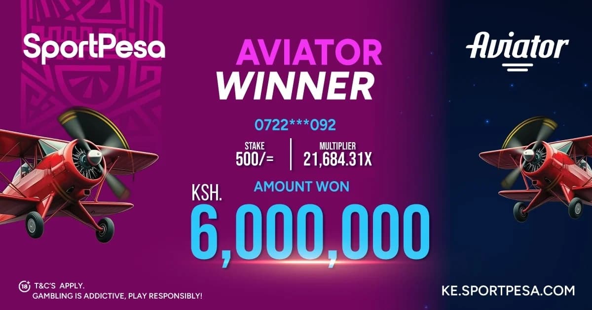 Player Turns KSh500 into KSh6 Million in Thrilling SportPesa Aviator Win