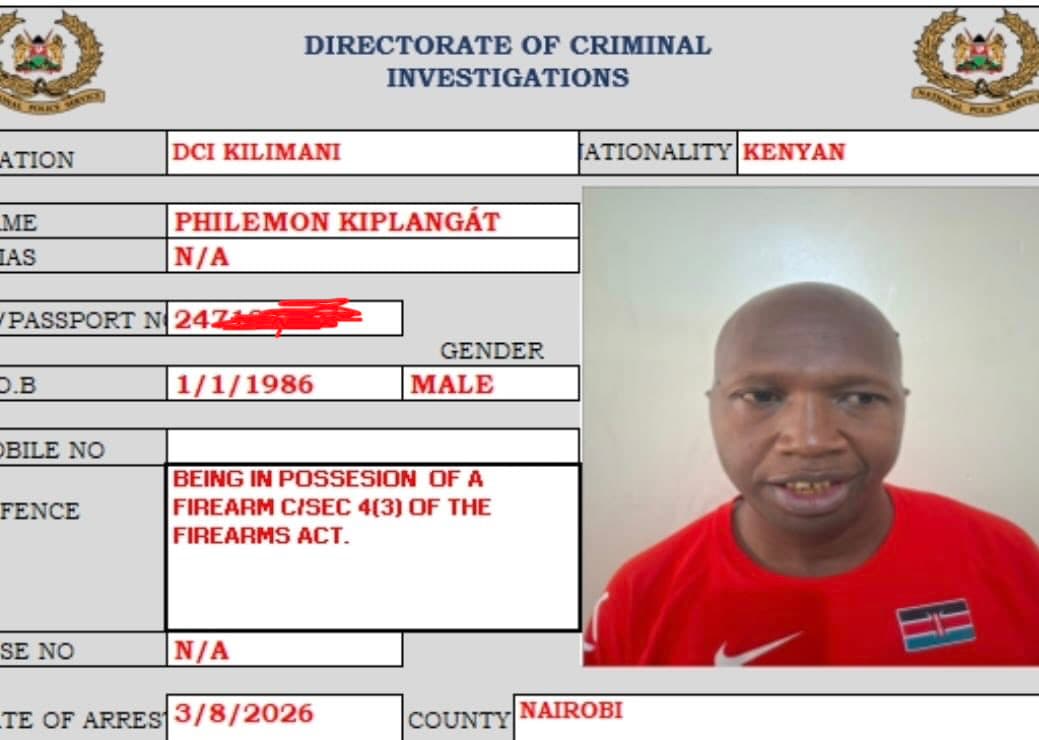Fake police officer arrested in Kilimani, firearm recovered