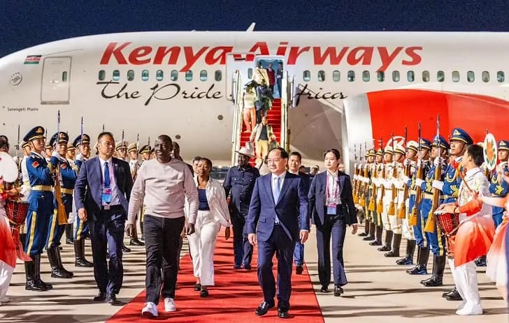 Ruto Lands In China Accompanied by Azimio Leader Raila Odinga