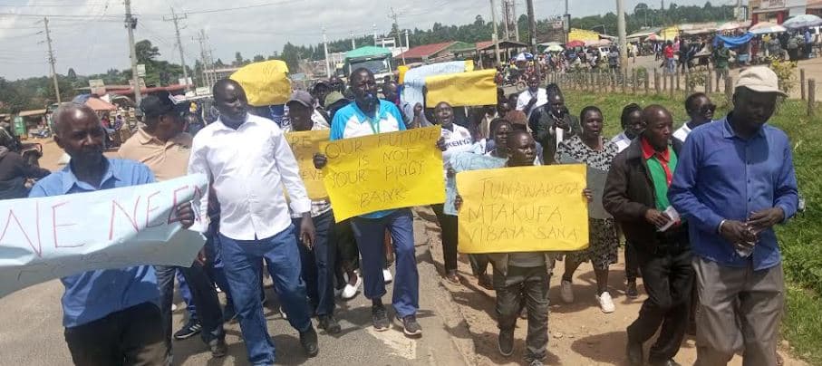 Teachers, Eco Pillar Sacco members protest alleged theft of savings