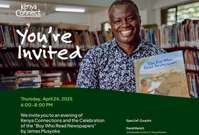 Invitation for James Musyoka’s book Launch at Kenya Embassy DC