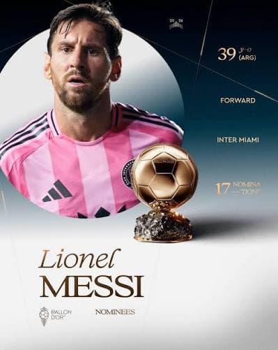 Lionel Messi Nominated for Ballon d’Or 2026