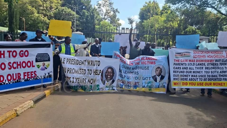 Scholarships fraud victims stage protests in Eldoret demanding refunds after acquittal of Mandago, co-accused