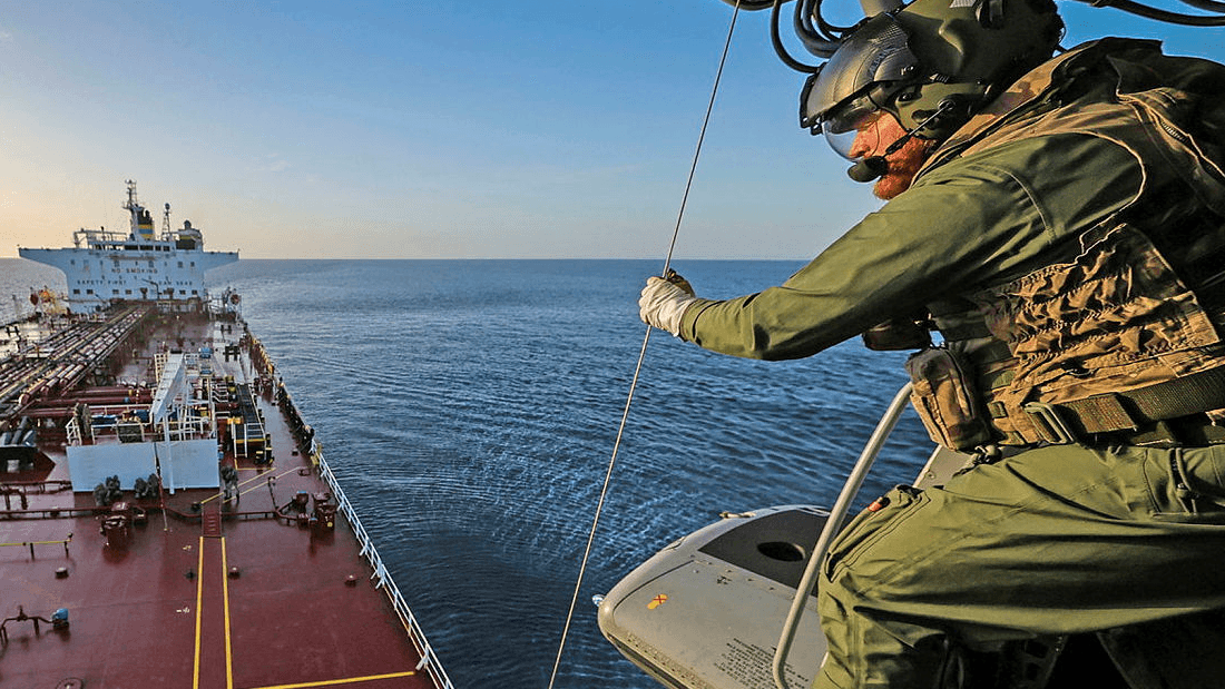 Royal Marines board Russian shadow fleet oil tanker in English Channel