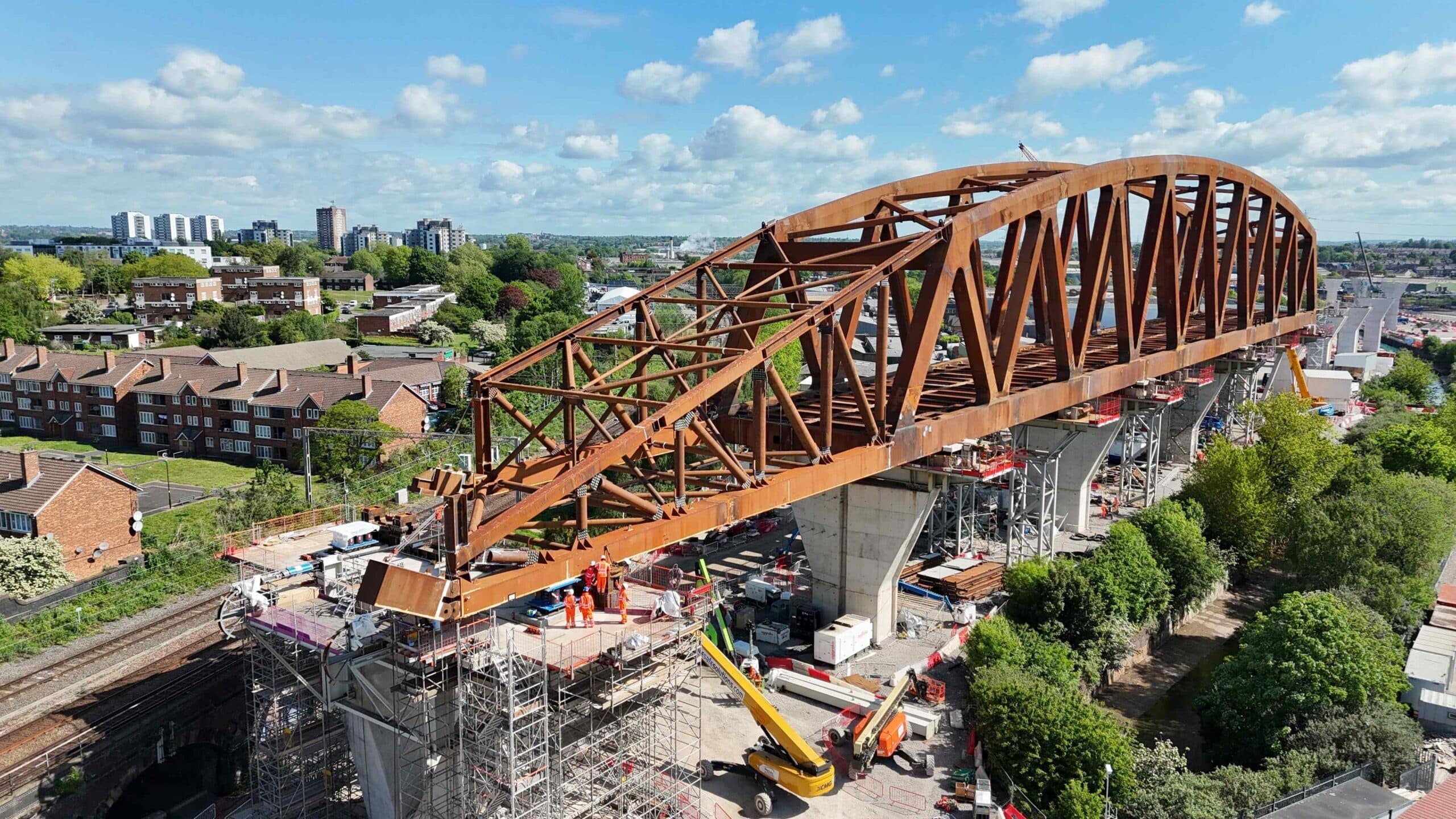HS2 Curzon 2 Bridge Assembly Complete as Engineers Prepare 180-Metre Launch Over Birmingham Railway