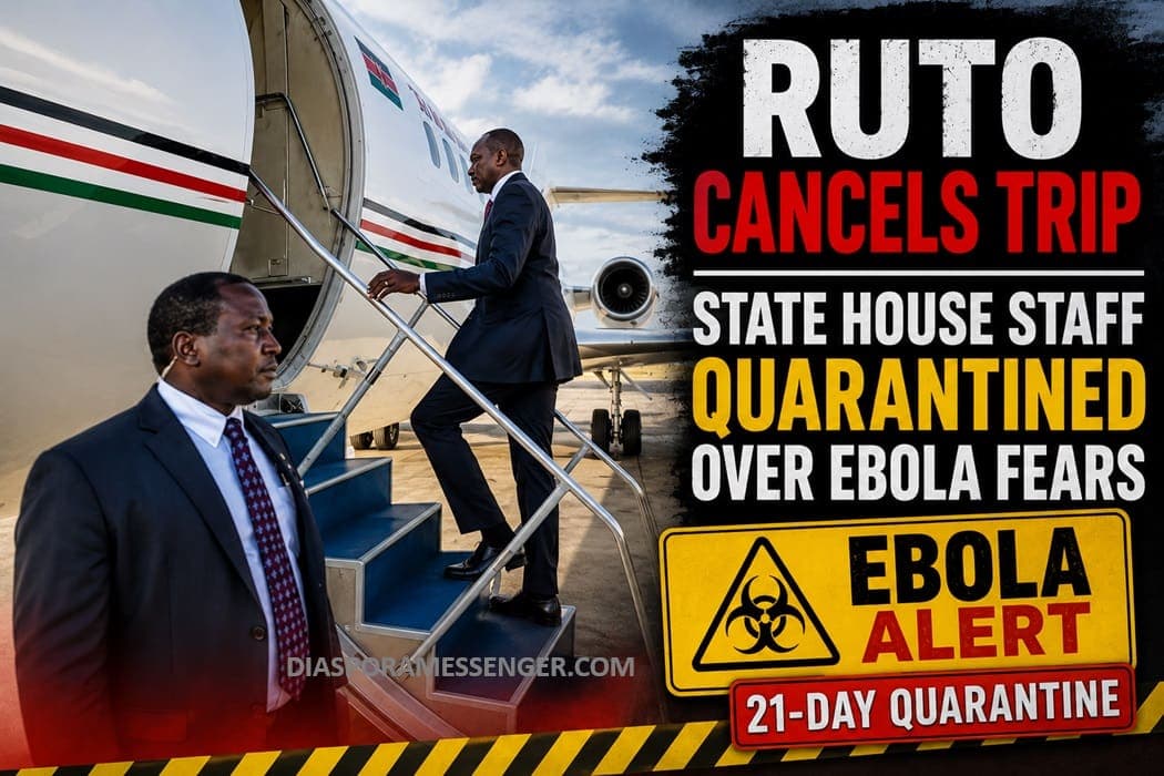 Ruto Cancels Congo Trip: State House Staff Quarantine-Ebola