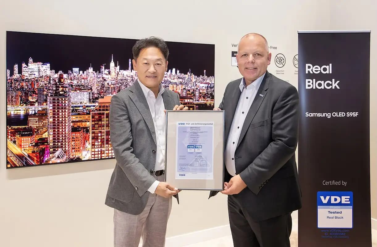 Samsung’s 2025 OLED TV Earns VDE ‘Real Black’ Certification for True Picture Quality