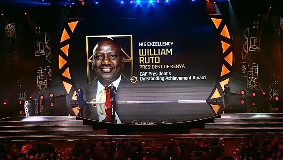 Ruto Feted at CAF Awards for Advancing Football Development in Kenya