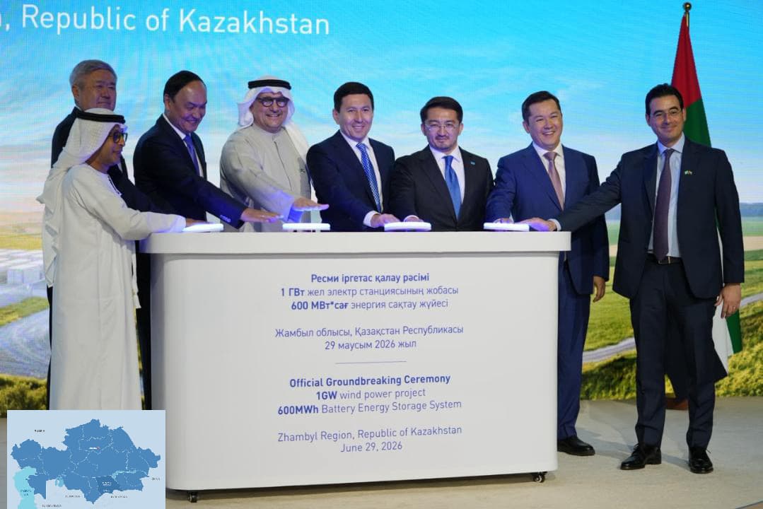 Kazakhstan Breaks Ground on $1.4B Mirny Wind Project With 1GW Capacity and Storage