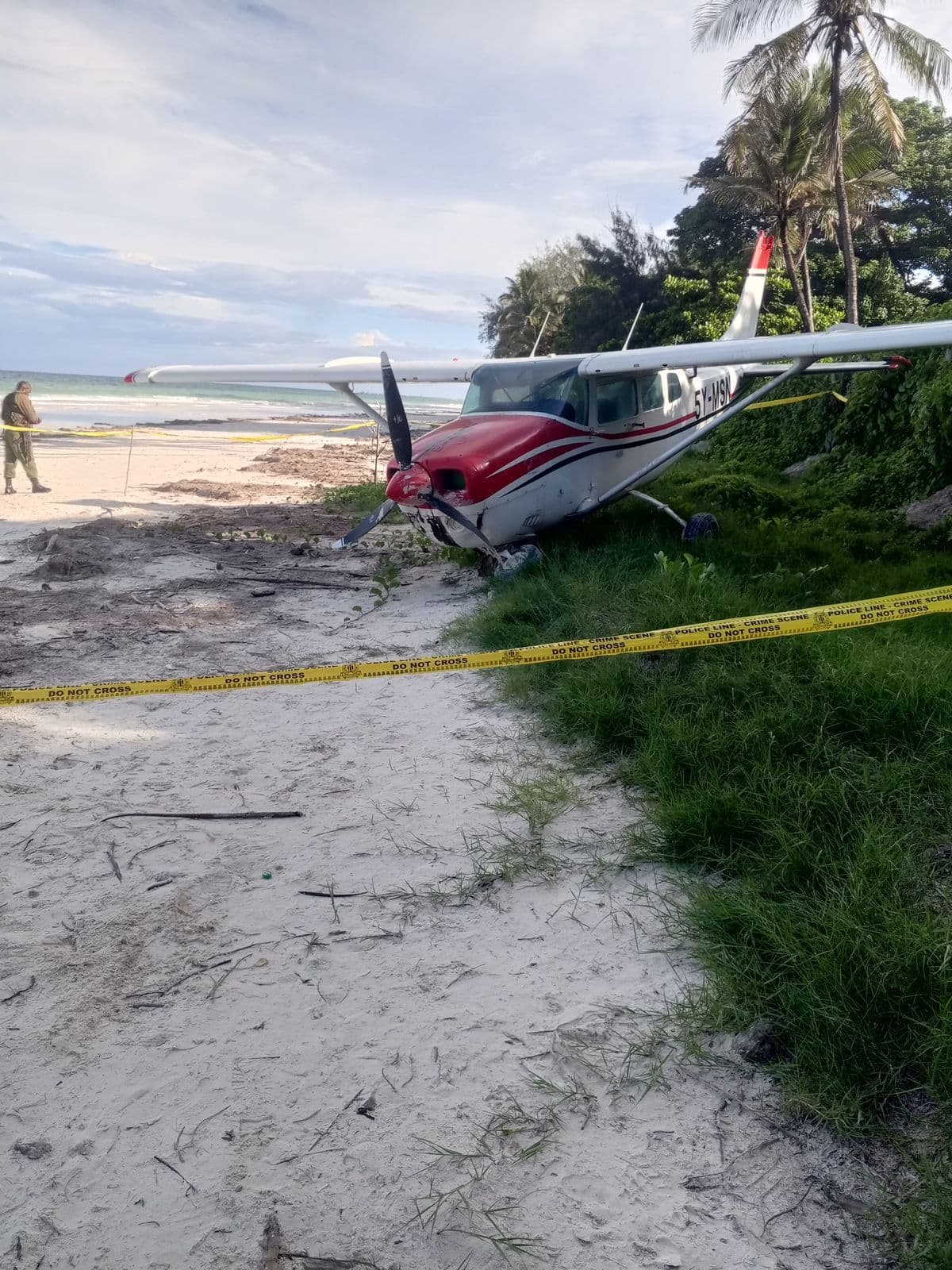 All six on board safe as skydiving aircraft crash-lands at Diani beach, police say