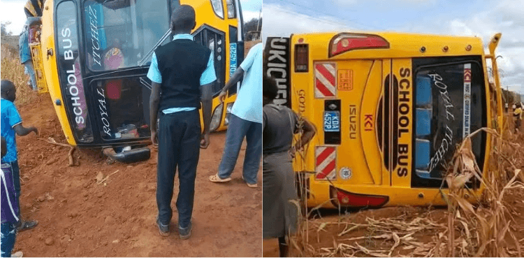 Several Students Injured as School Bus Overturns in Mbeere South