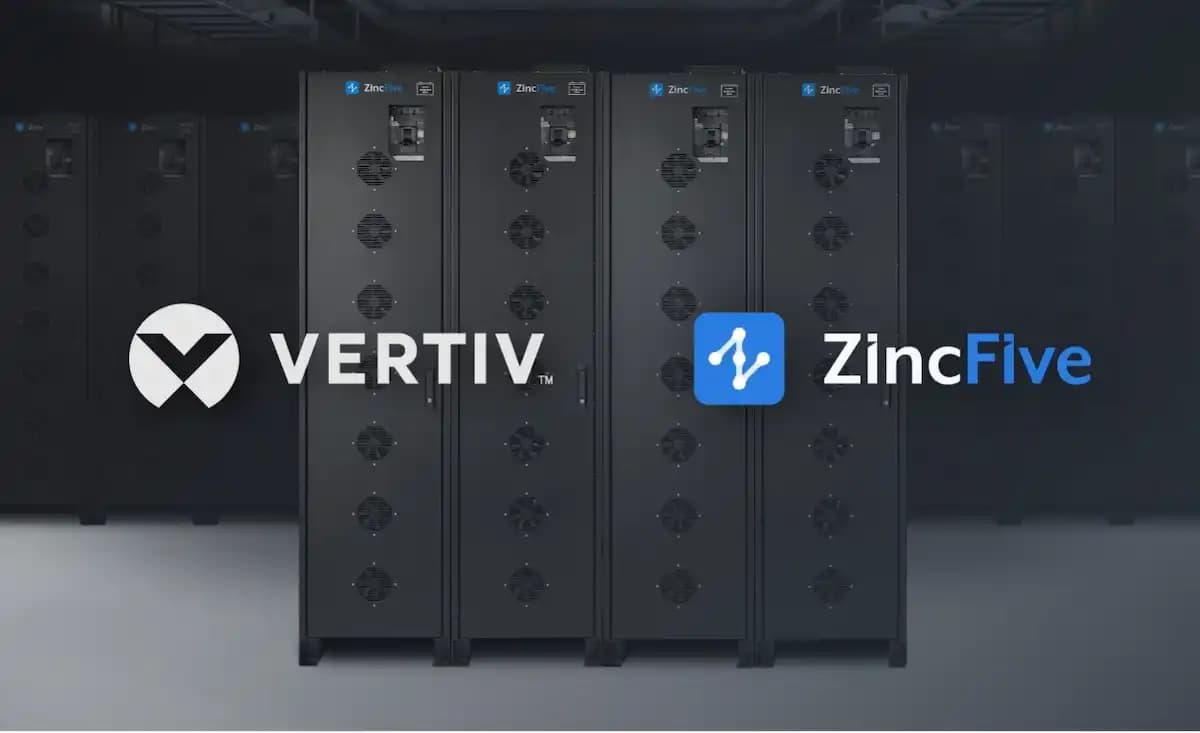 Vertiv and ZincFive Collaborate to Deliver Safe and Reliable Nickel-Zinc Battery Energy Storage for Data Centre UPS in North America and EMEA