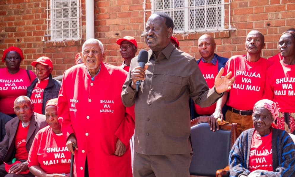 Raila Odinga Secures Support from Mau Mau Veterans for Ruto Unity Pact