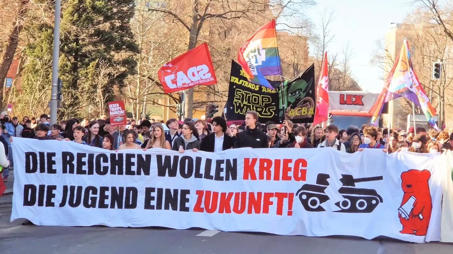Students strike across Germany in protest against military service