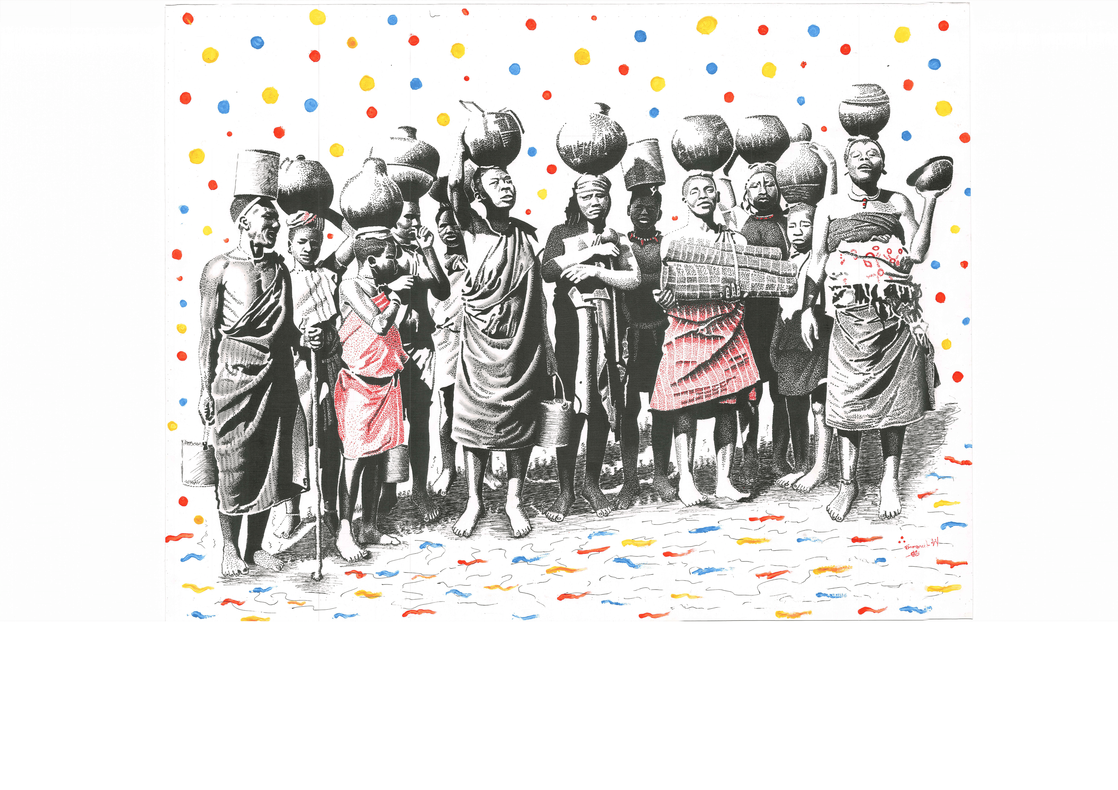 Emmanuel Wandera’s community drawing wins him the 2024 BIC Art Master Africa grand prize