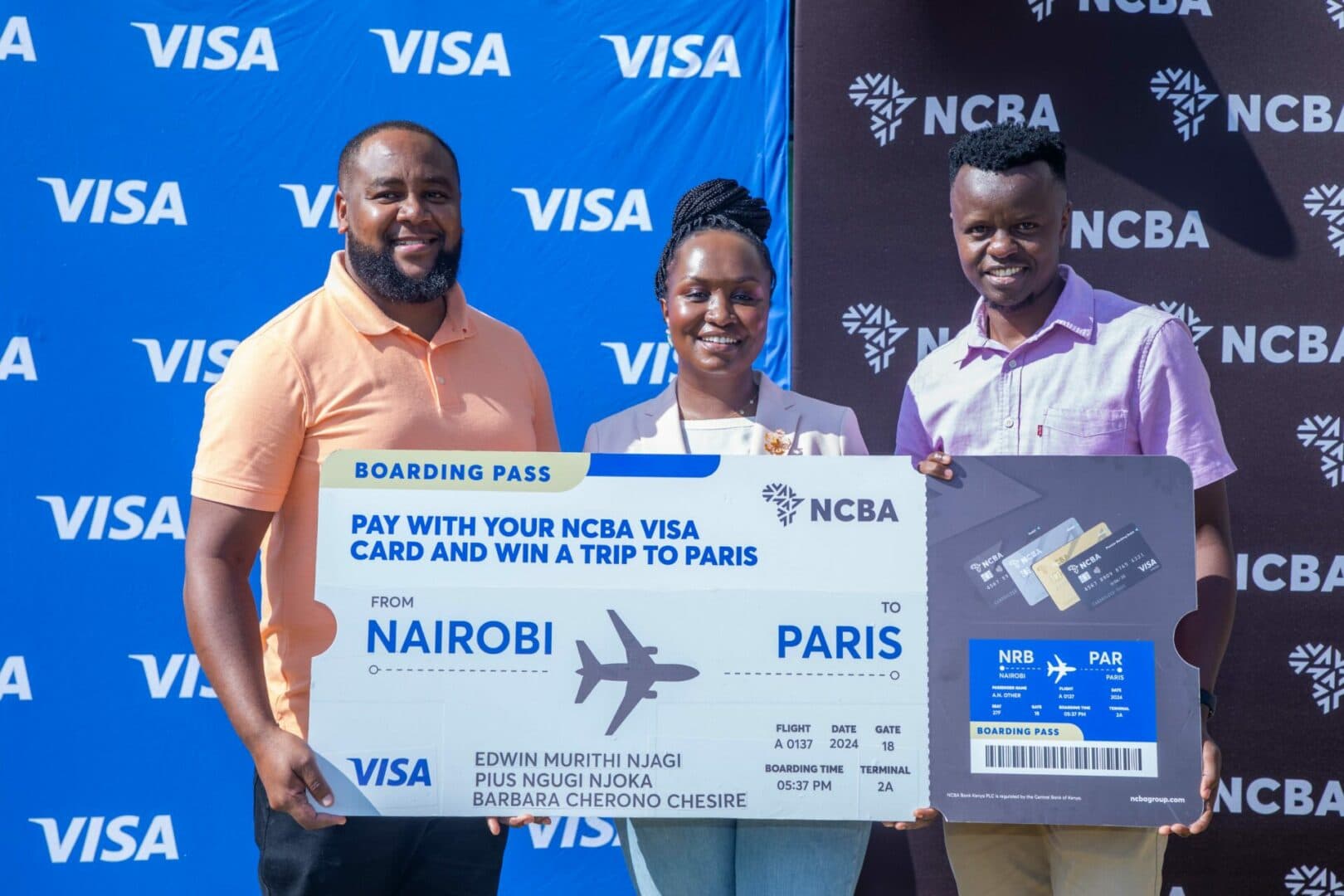 Three lucky NCBA Visa Cardholders win once-in-a-lifetime Paris experience