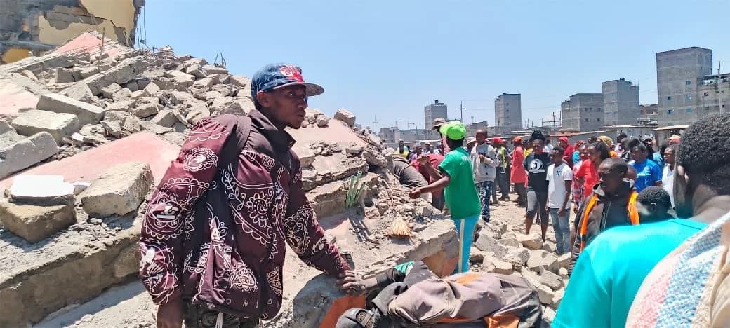 Search and Rescue Operations Underway After Building Collapse in Shauri Moyo