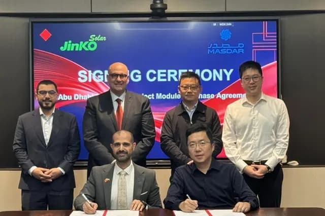 $6bn Abu Dhabi Solar Project: JinkoSolar Signs 2GW PV Module Deal for Masdar RTC Energy Project