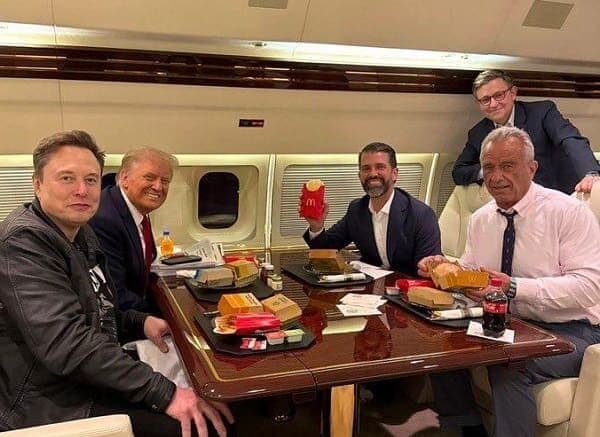 Elon Musk, Donald Trump and RFK Jr Share McDonald’s Meal