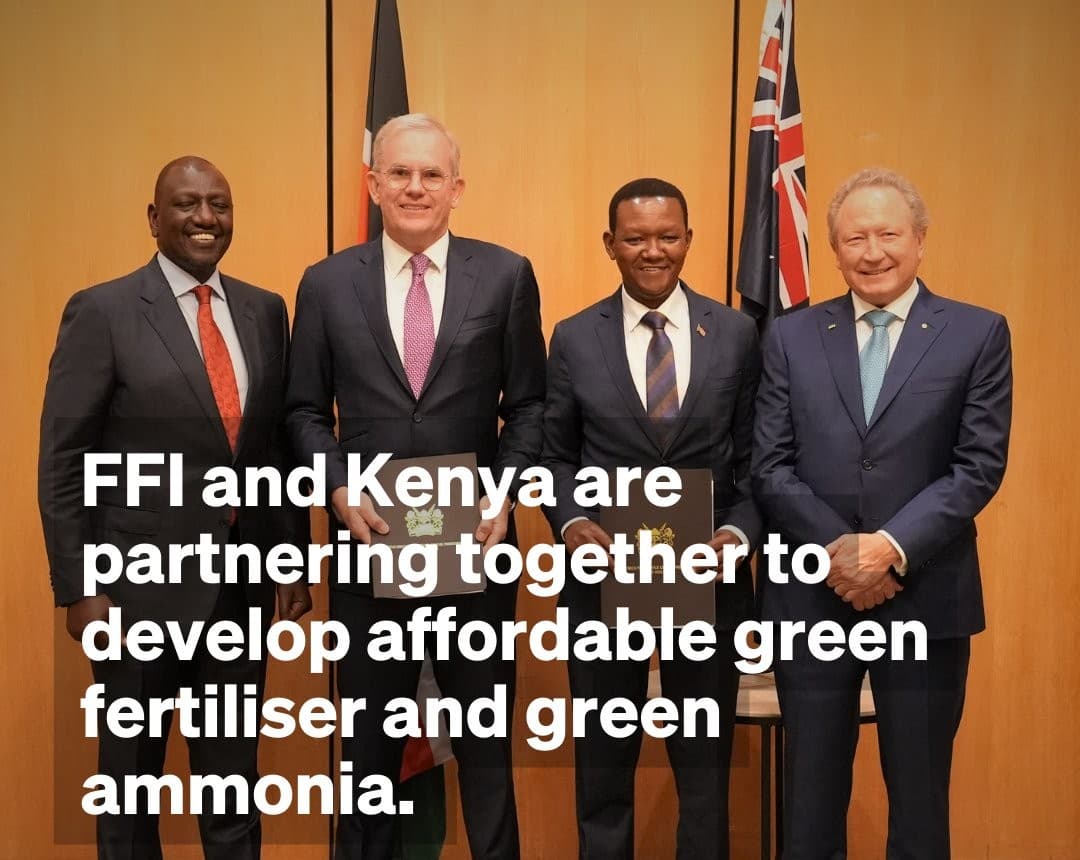 Kenya inks deal with Australian firm to provide affordable green fertilisers by 2025