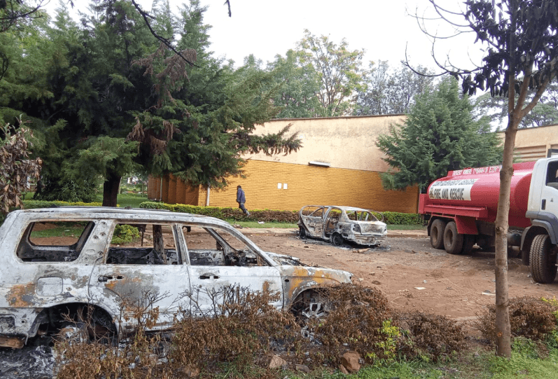 Burned Cars, Buildings Left After Finance Bill Protests in Eldoret (PHOTOS)