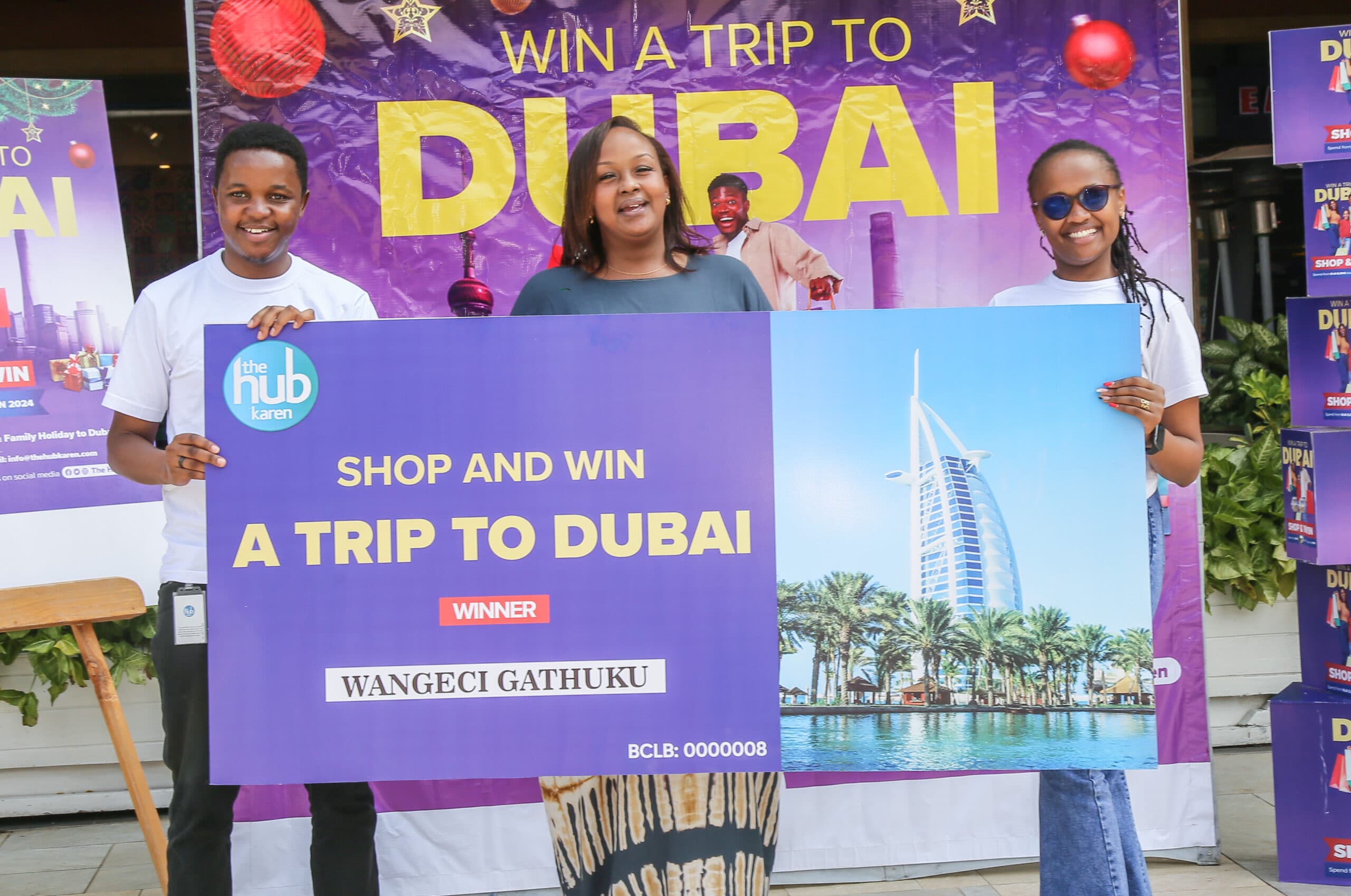 Wangeci Gathuku wins a trip to Dubai in the Hub Karen Shop & Win promotion