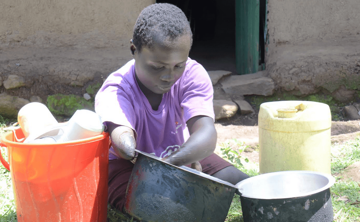 Physically challenged girl turns to making liquid soap to raise family