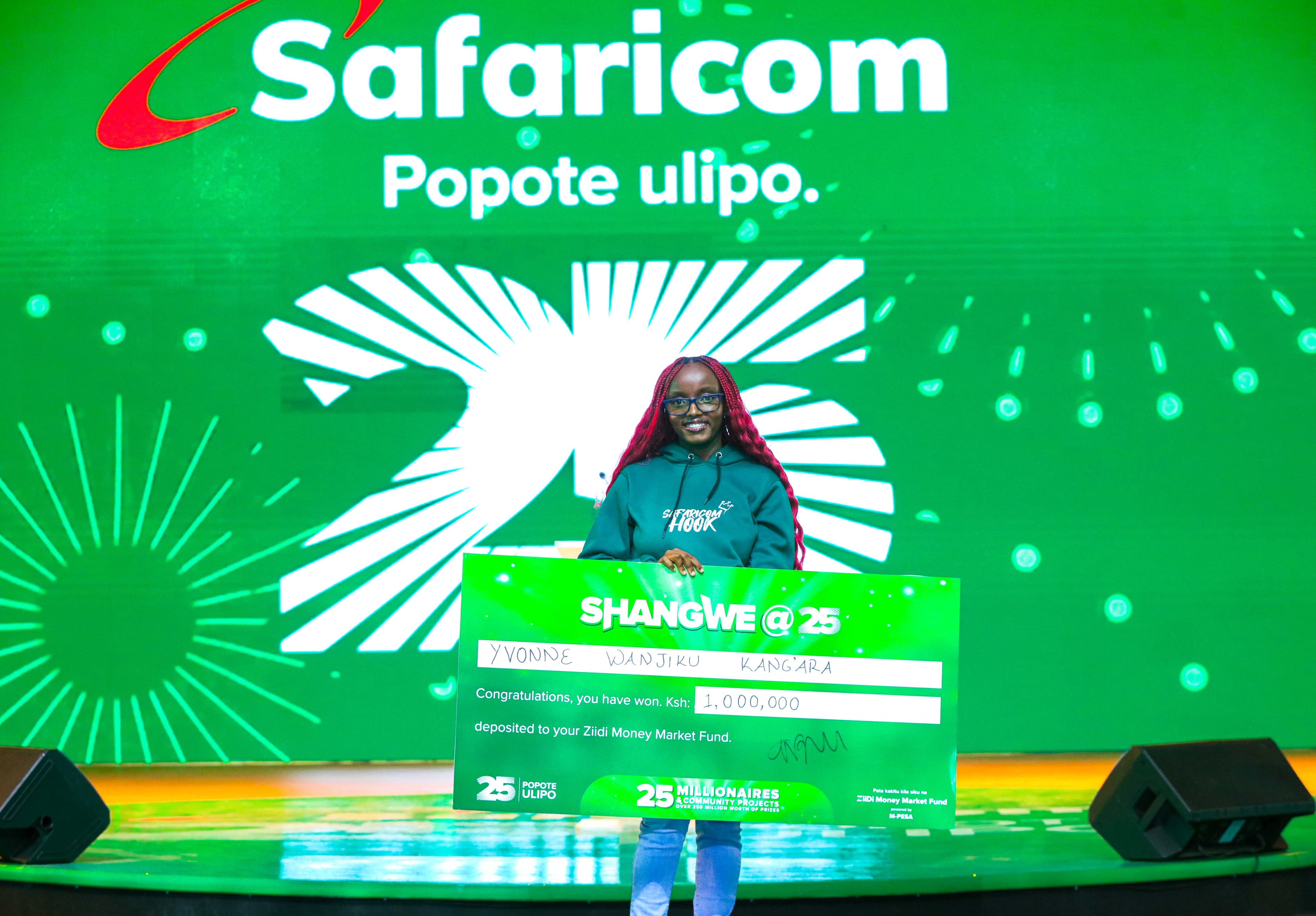 20 year old Yvonne Wanjiku Kang’ara is Safaricom’s first Shangwe @25 Millionaire
