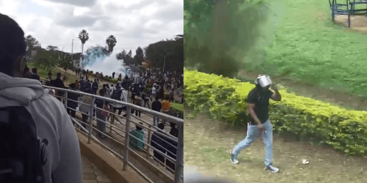 Chaos at Multimedia University as Police Lobe Teargas
