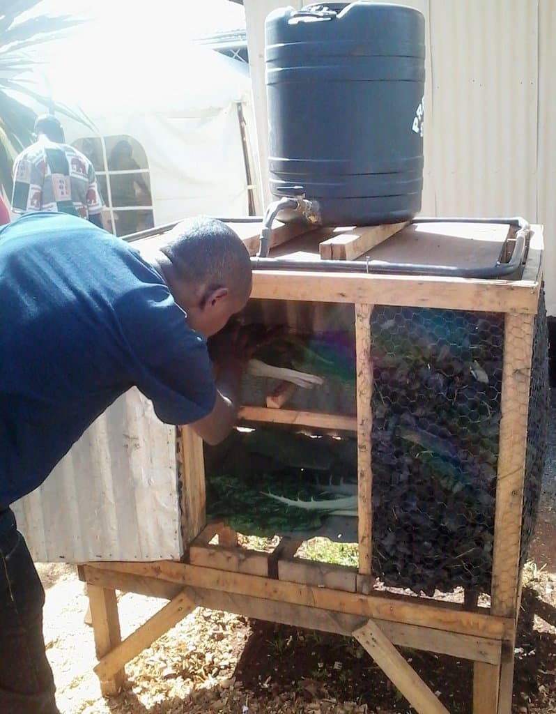 Low cost charcoal cooler keeps produce fresh for a week