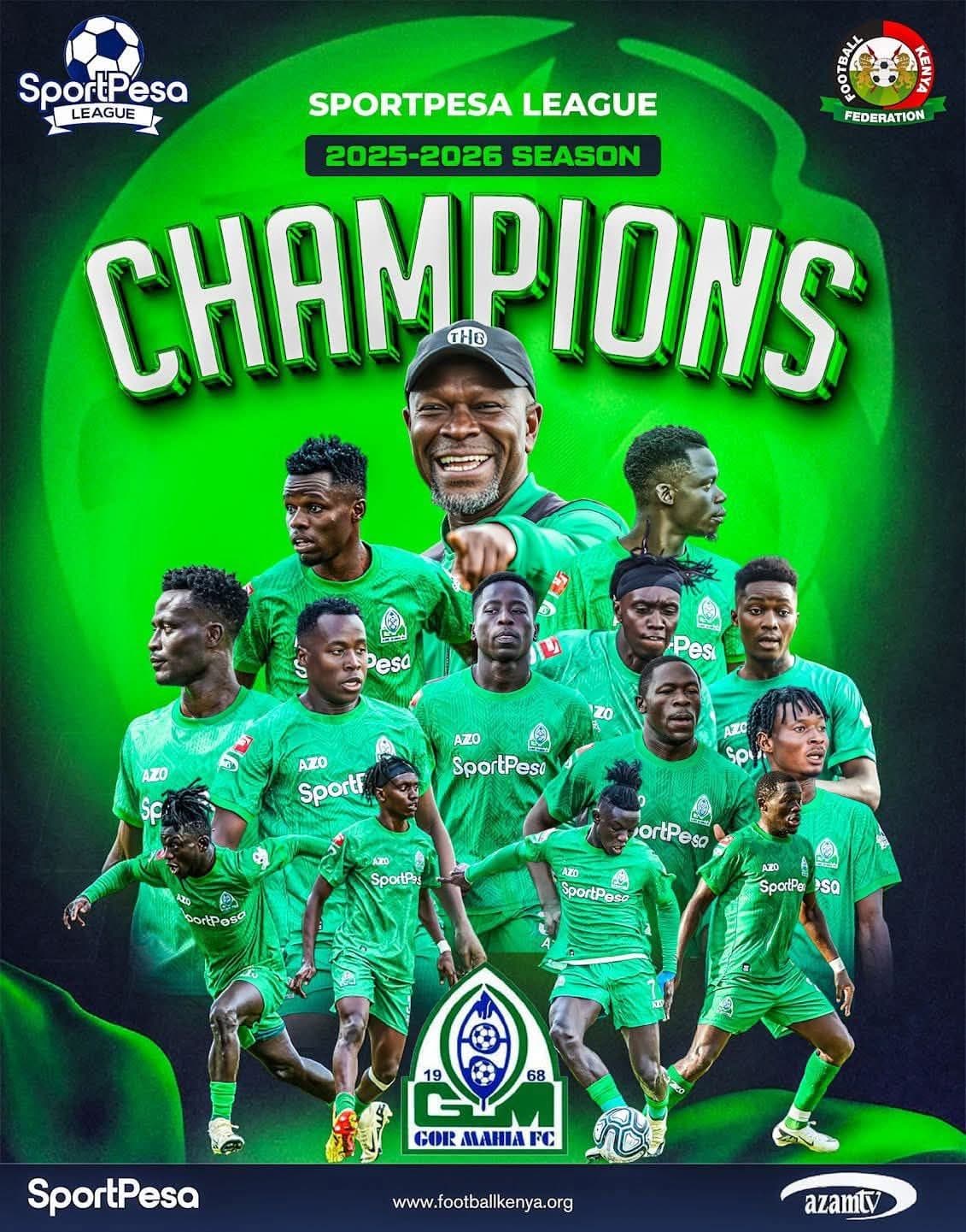 Ruto Congratulates Gor Mahia on Record 22nd League Title