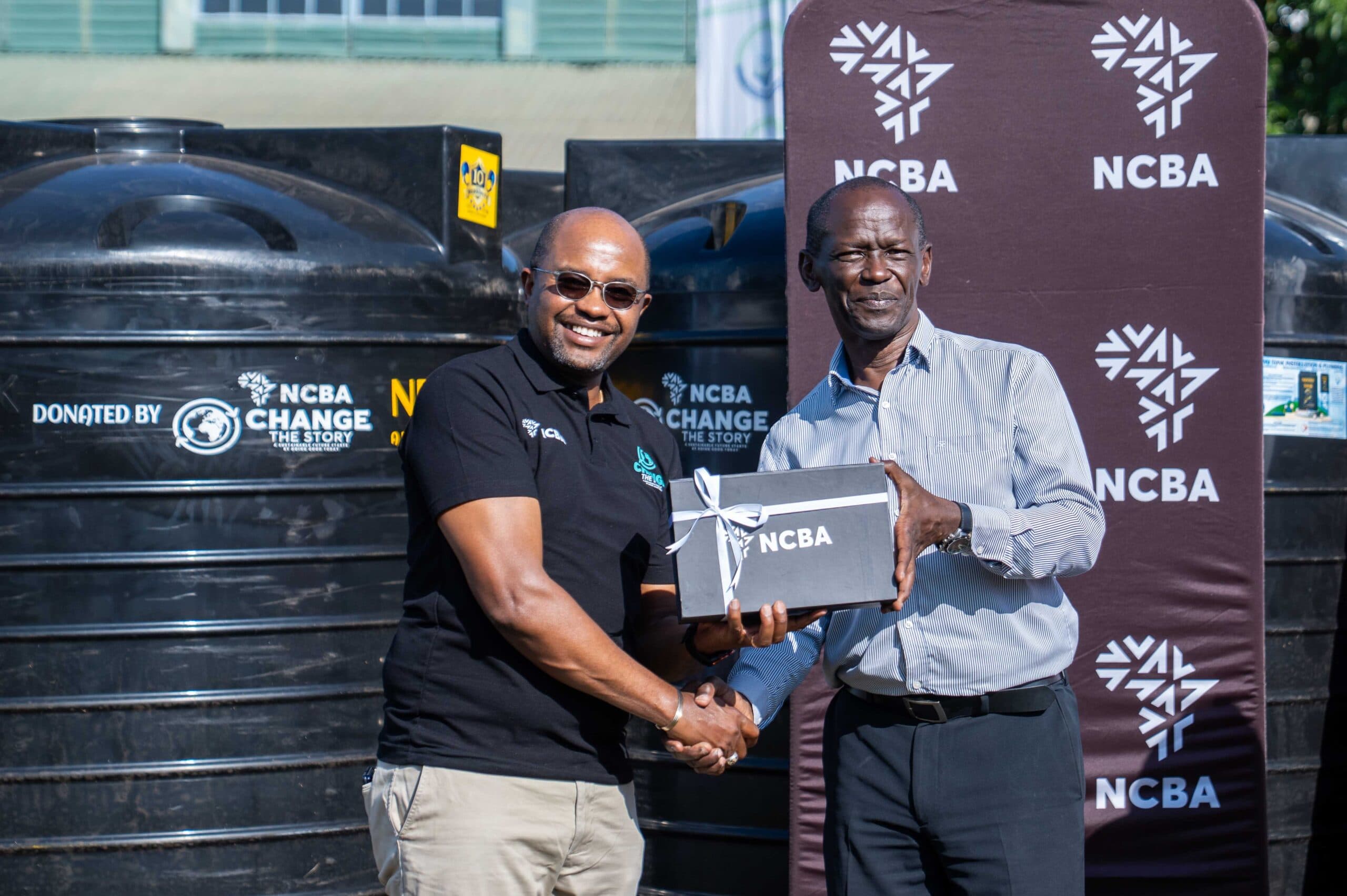 NCBA & LVSWWDA partnership donates water tanks to schools & markets in Nyanza