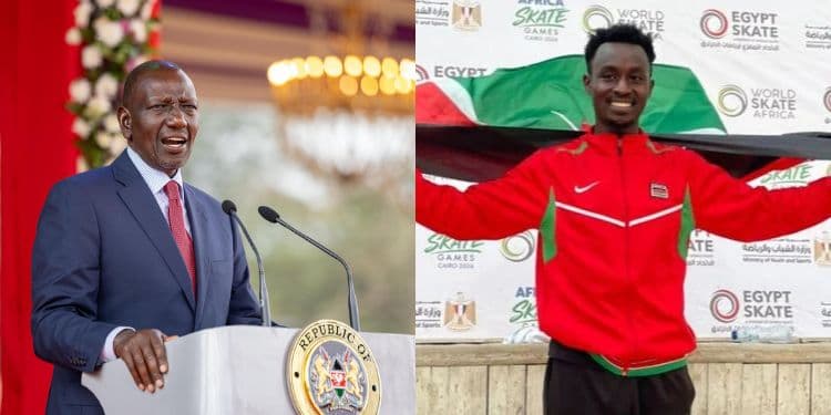 Ruto Congratulates Skater Kelvin Kiarie After Uproar Over Lack of Govt Support