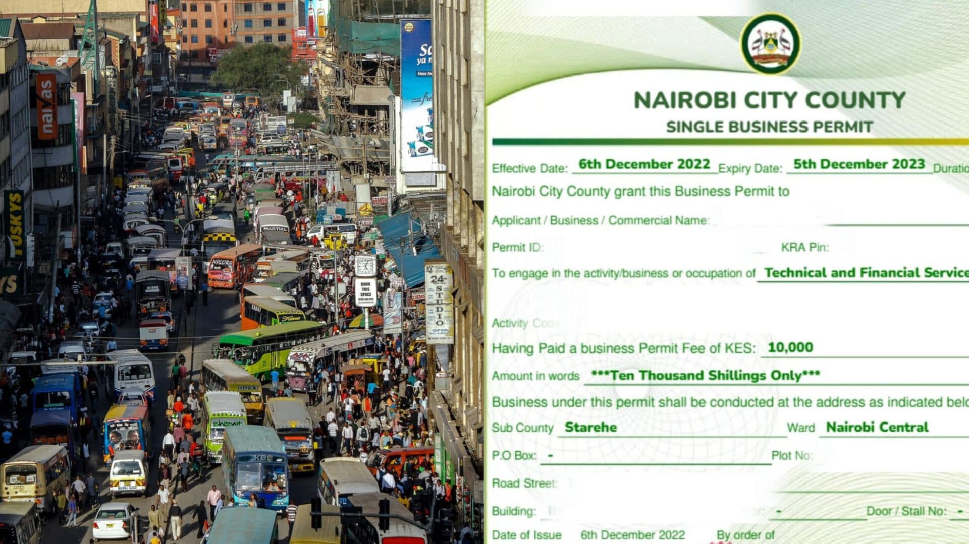 See fees for all Nairobi City business permits, application, renewal process