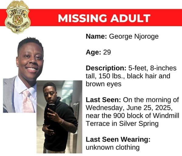 US-Born Kenyan George Njoroge Missing in Maryland