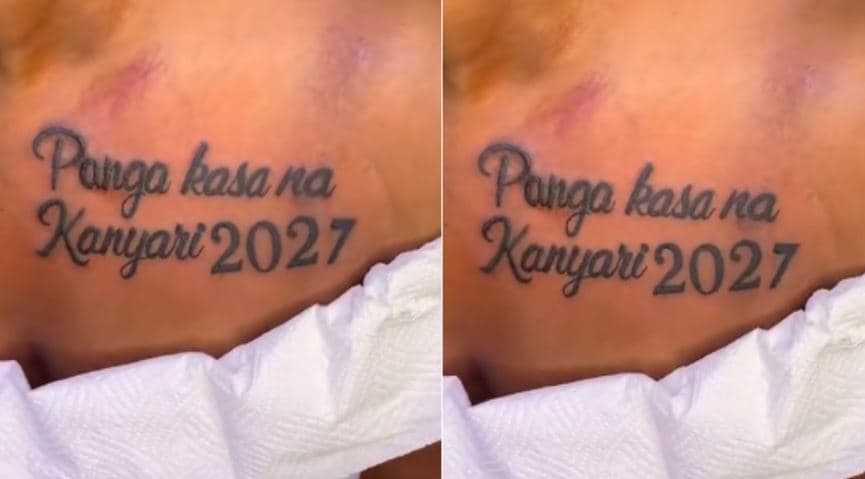 Pastor Kanyari’s Supporter Tattoos His 2027 Campaign Slogan on Her Chest