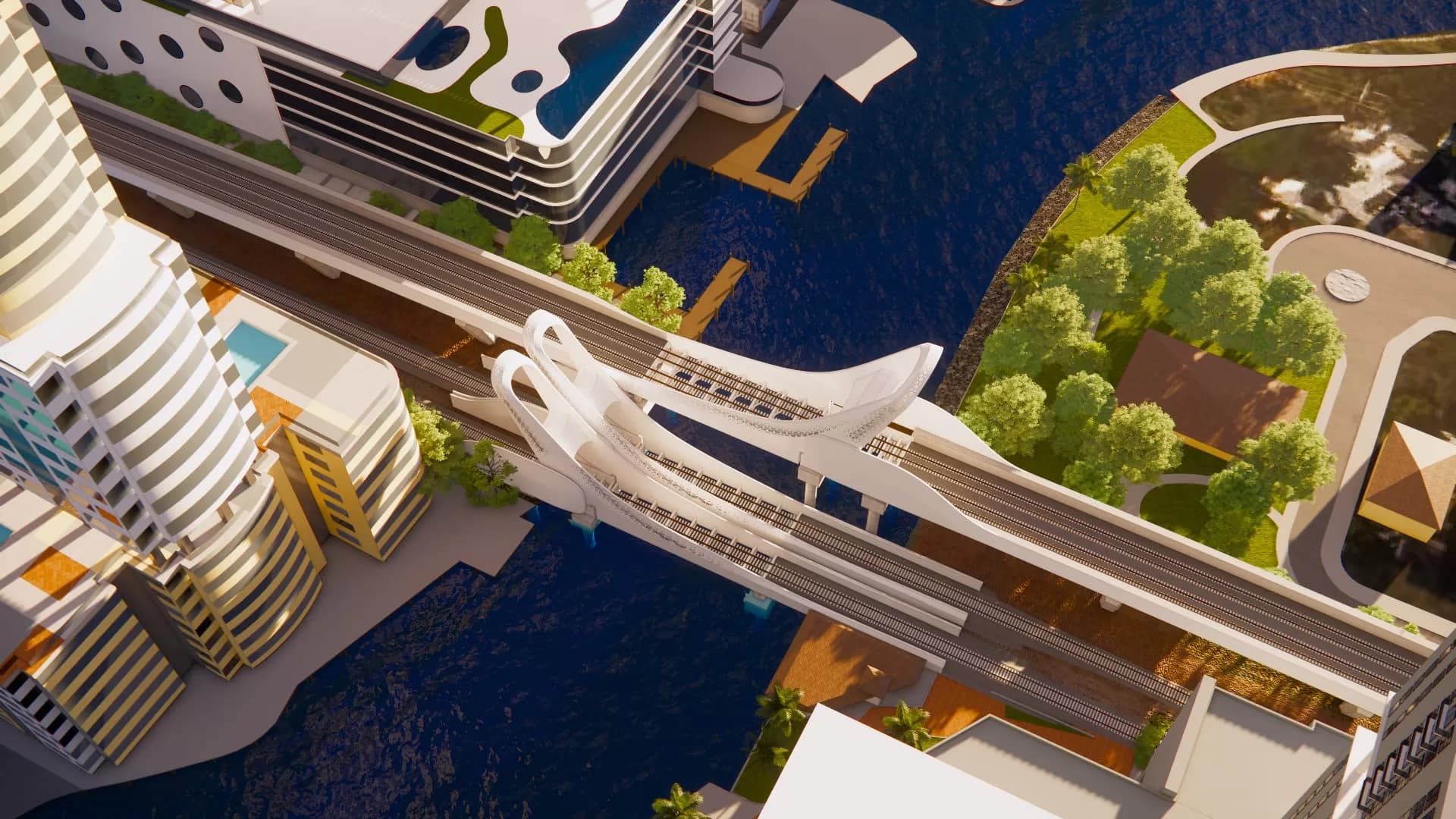 Three design concepts for two new rail bridges over Fort Lauderdale’s New River