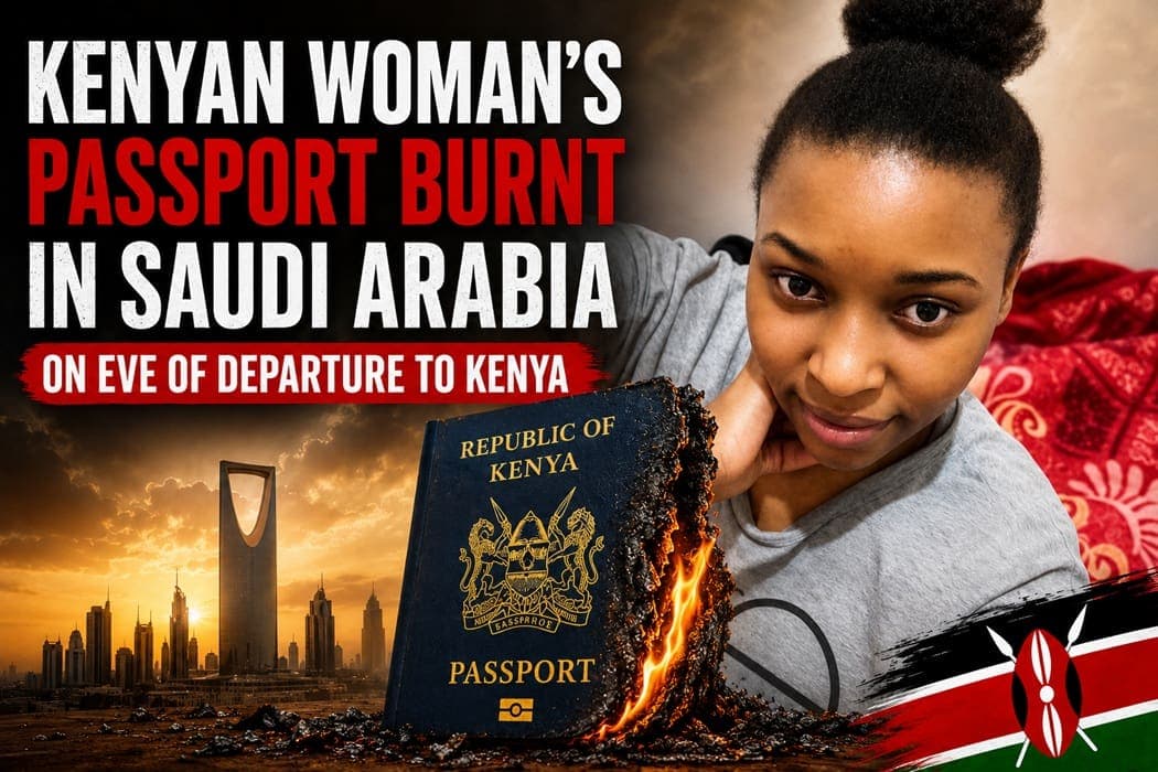 Kenyan Woman’s Passport Burnt in Saudi Arabia before departure