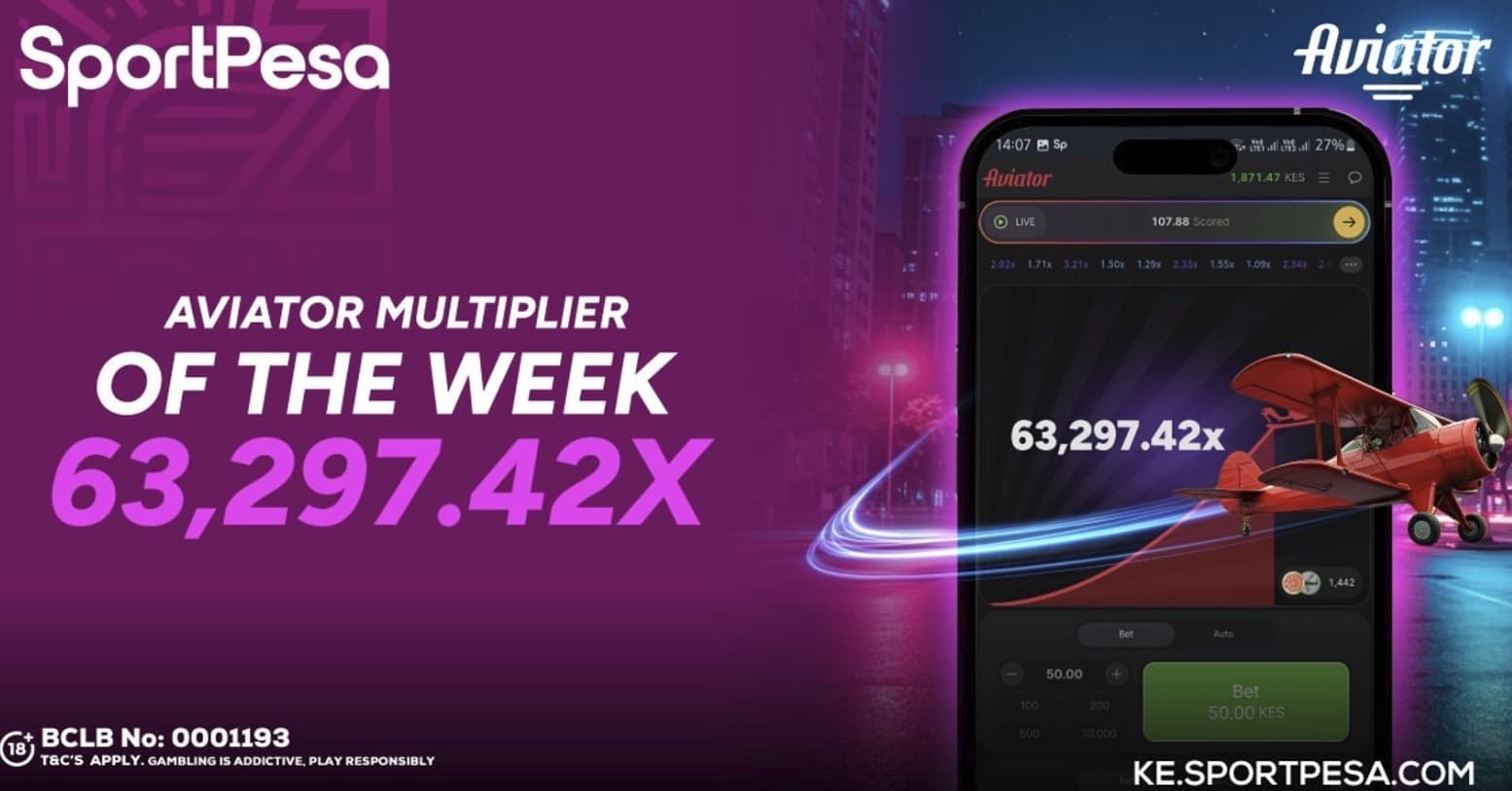 From Ksh20 Stake to Ksh1.25M With SportPesa Kenya Aviator Multiplier