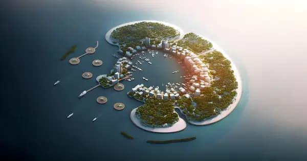 Construction of the World’s First Floating City in the Indian Ocean Nears Completion