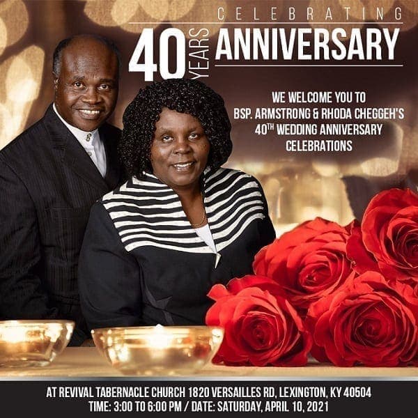 Kenyan Diaspora Bishop Celebrates 40 years Wedding Anniversary in Kentucky